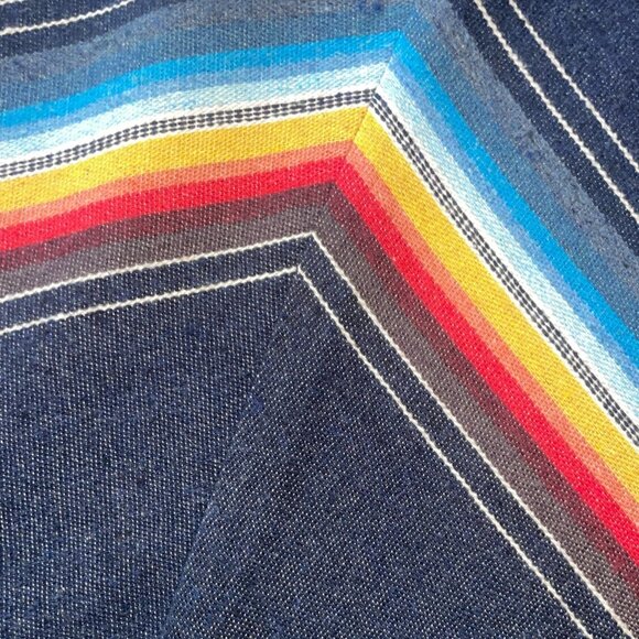 Vintage Casual Corner Chevron Rainbow Wool Striped Maxi Skirt Size 11 Waist 26" - Picture 3 of 7